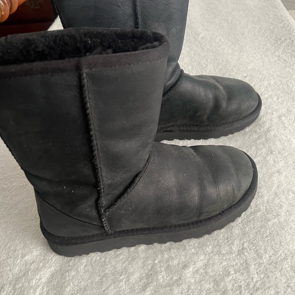 UGG Black Leather Boots - Picture 4 of 5